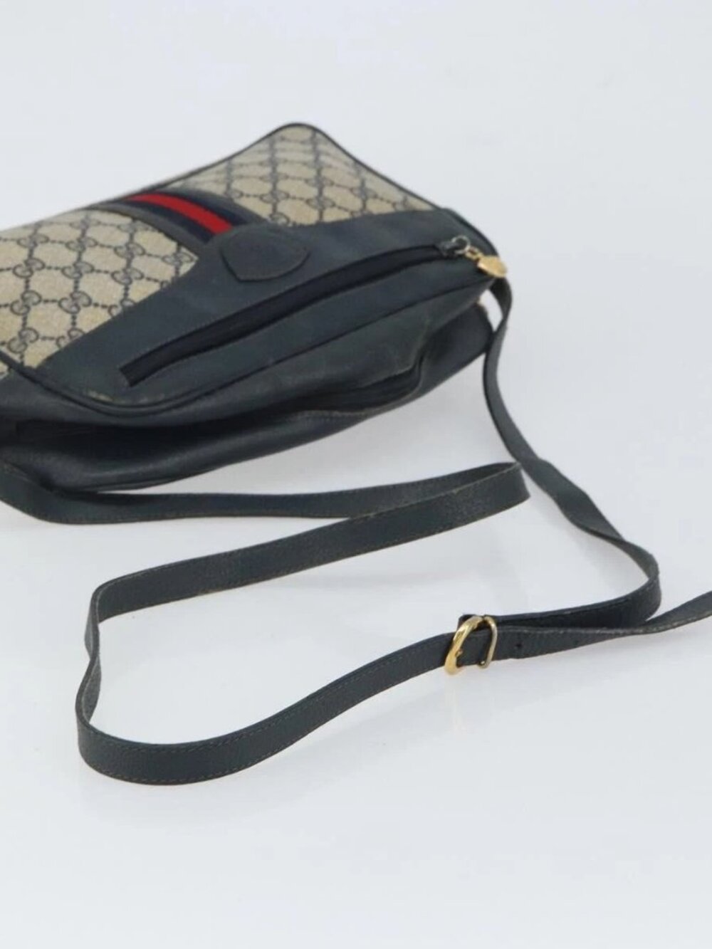 GUCCI GG Supreme Sherry Line Shoulder Bag PVC Navy Gold 001 56 0860 Auth ep12680 - Picture 8 of 16